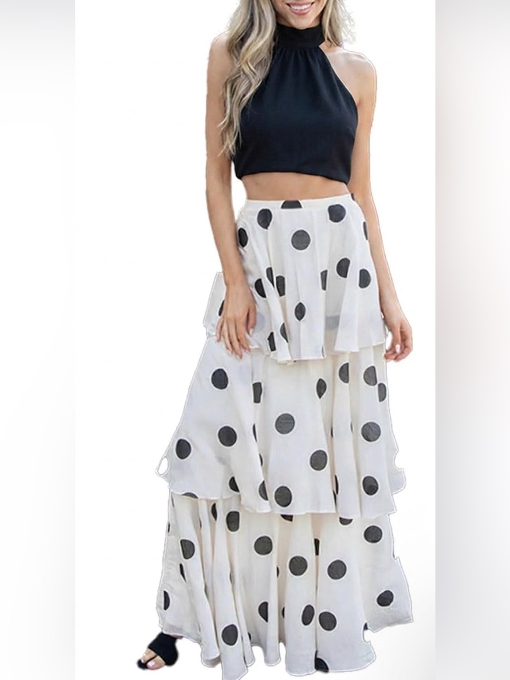 Tiered A-Line Maxi Skirt